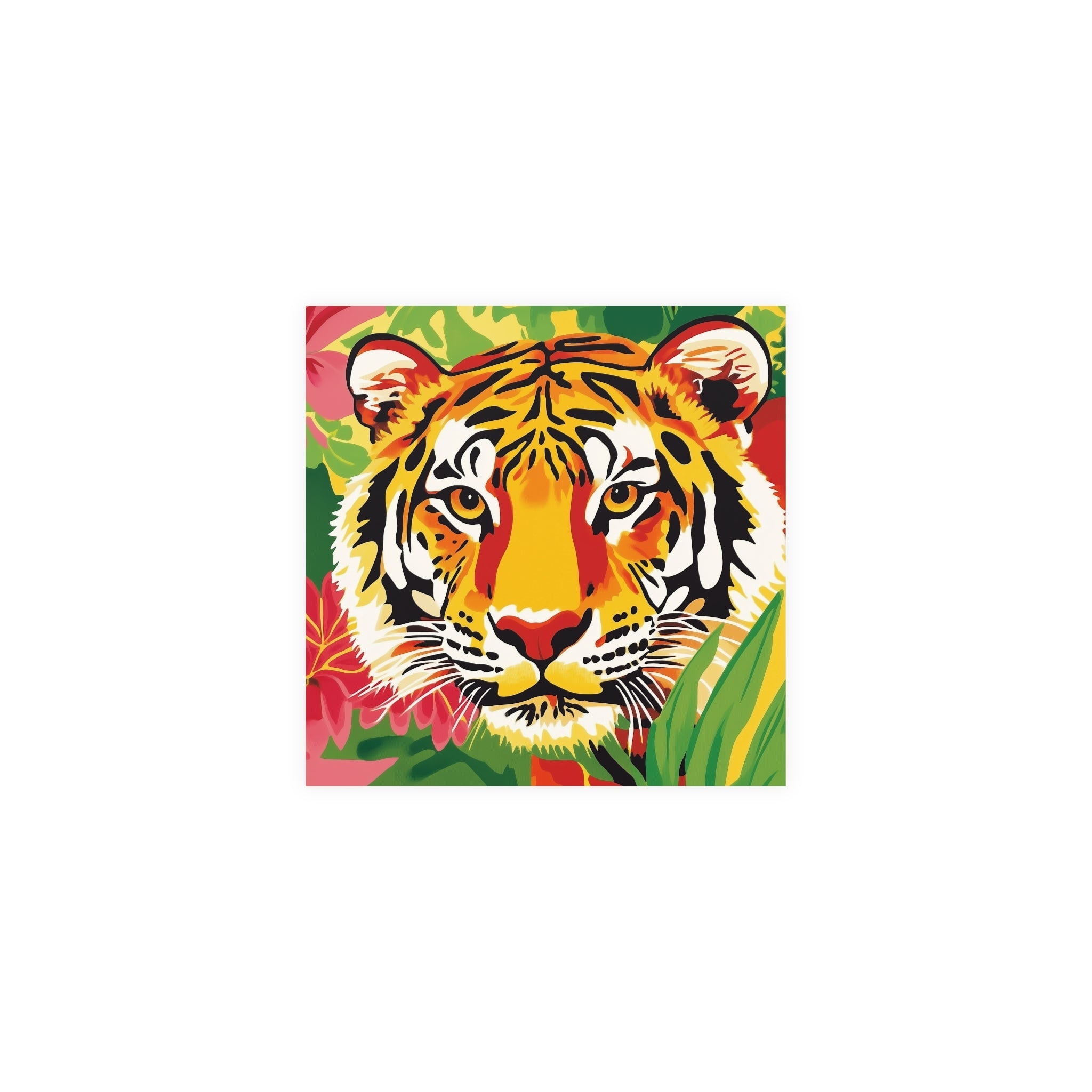 Tiger Face Poster - Savanna Wildlife Art Poster - Blululi