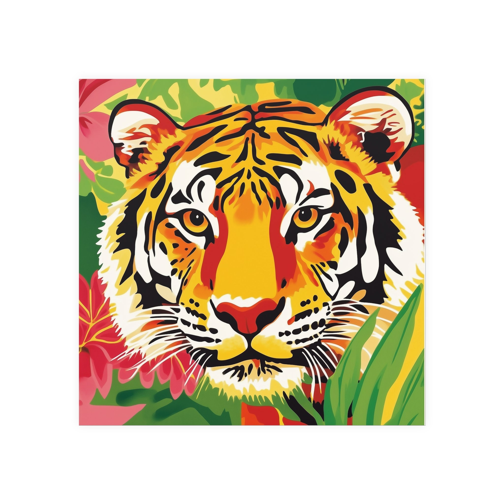 Tiger Face Poster - Savanna Wildlife Art Poster - Blululi