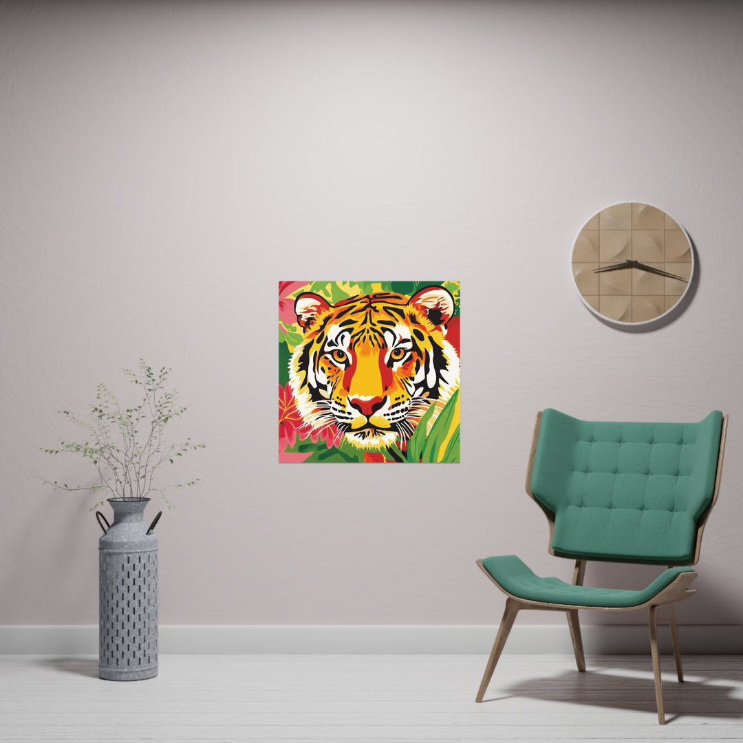 Tiger Face Poster - Savanna Wildlife Art Poster - Blululi