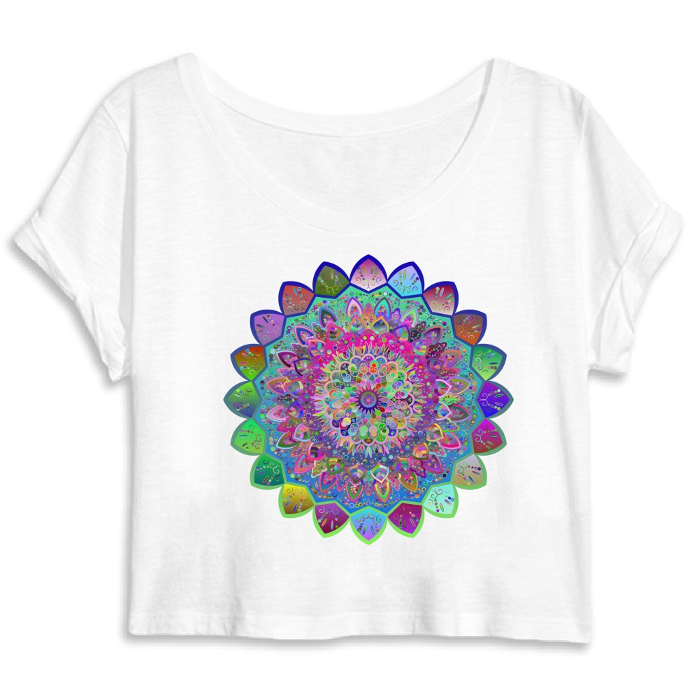 Top Crop Organico - Vibrant Mandala Cropped T-Shirt Top Crop Organico - Blululi