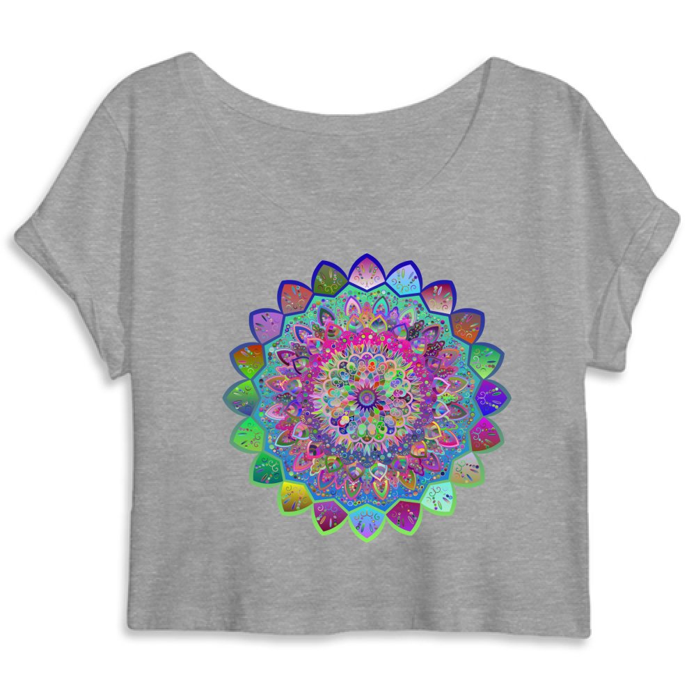 Top Crop Organico - Vibrant Mandala Cropped T-Shirt Top Crop Organico - Blululi