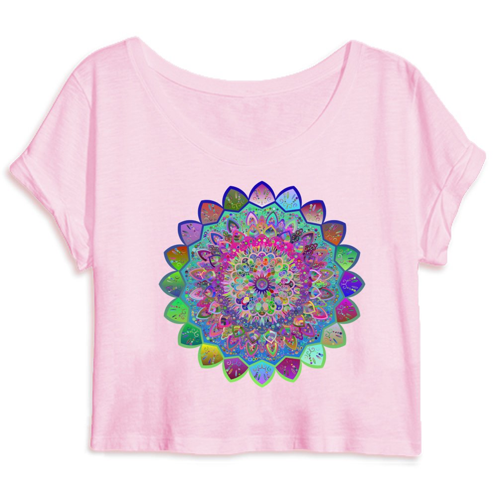 Top Crop Organico - Vibrant Mandala Cropped T-Shirt Top Crop Organico - Blululi