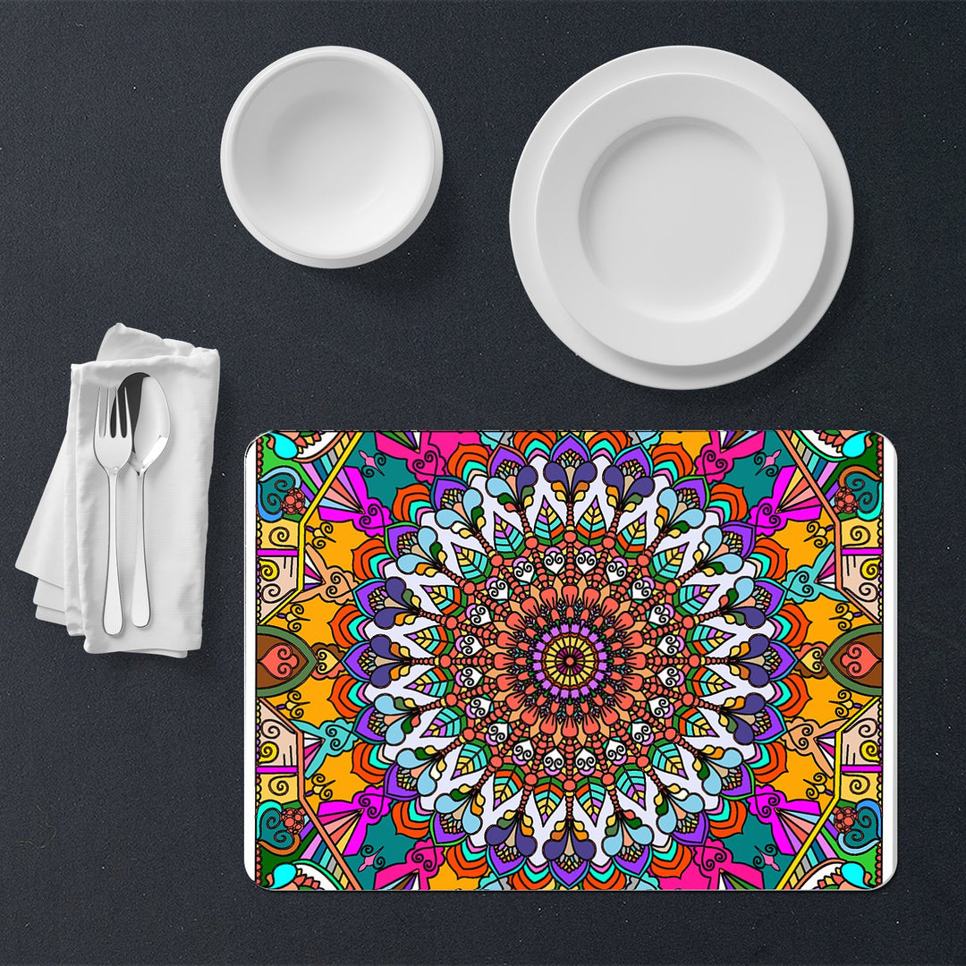 Tovaglietta in sughero - Cork Placemat with Mandala Design - Blululi