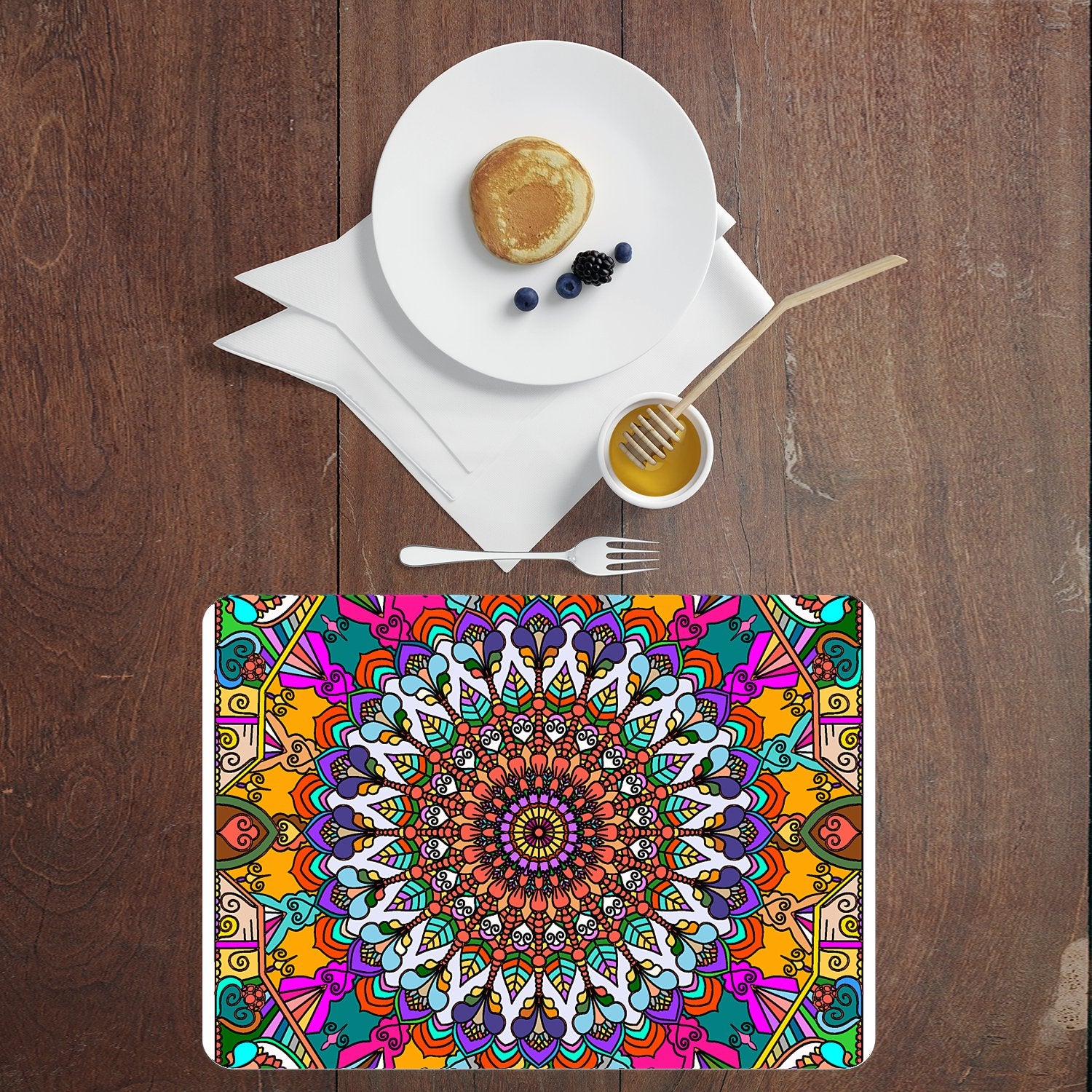 Tovaglietta in sughero - Cork Placemat with Mandala Design - Blululi