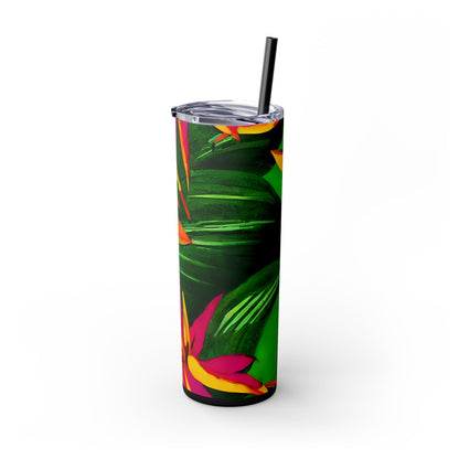 Tropical Botanical Design Skinny Tumbler, 20oz, Keeps Drinks Hot/Cold, BPA - Free - Blululi