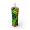 Tropical Botanical Design Skinny Tumbler, 20oz, Keeps Drinks Hot/Cold, BPA - Free - Blululi