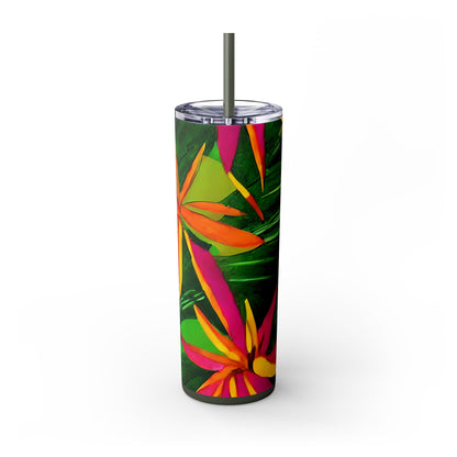 Tropical Botanical Design Skinny Tumbler, 20oz, Keeps Drinks Hot/Cold, BPA - Free - Blululi