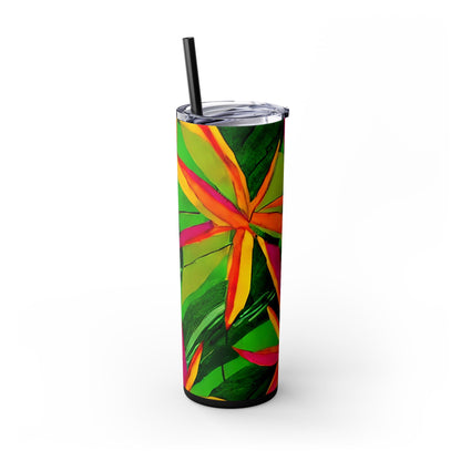 Tropical Botanical Design Skinny Tumbler, 20oz, Keeps Drinks Hot/Cold, BPA - Free - Blululi