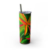 Tropical Botanical Design Skinny Tumbler, 20oz, Keeps Drinks Hot/Cold, BPA - Free - Blululi