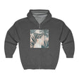 Tropical Cat Hoodie - White Cat & Palm Leaves Hoodie - Blululi