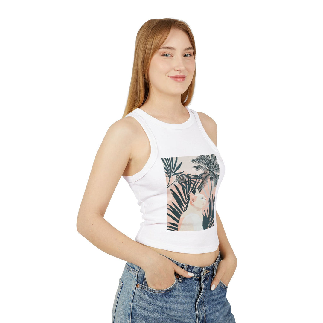 Tropical Cat Racerback Tank Top Tank Top - Blululi