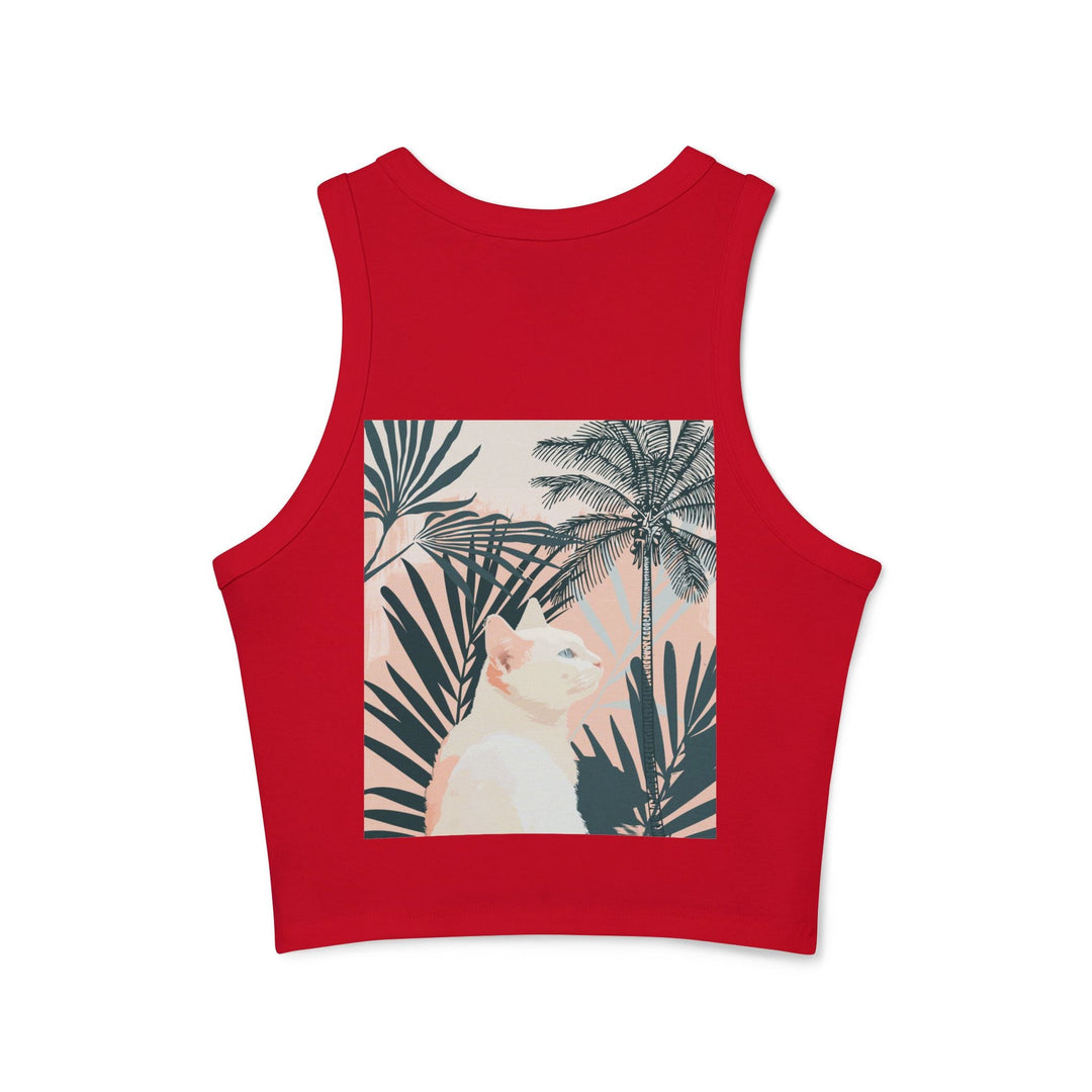 Tropical Cat Racerback Tank Top Tank Top - Blululi