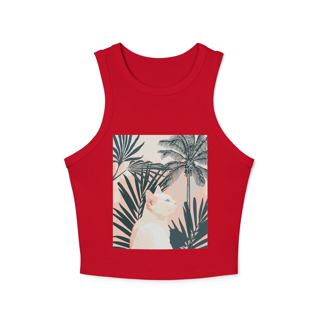 Tropical Cat Racerback Tank Top Tank Top - Blululi