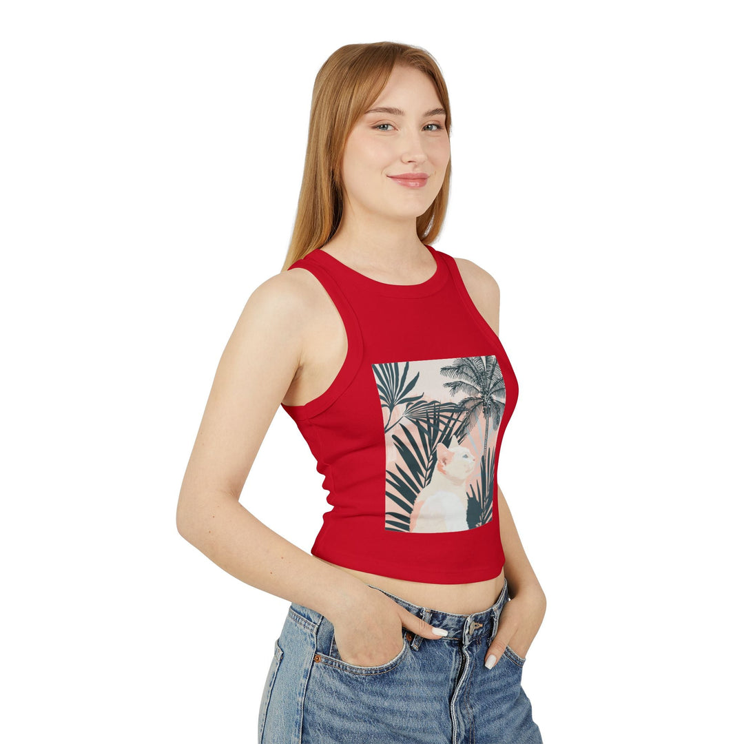 Tropical Cat Racerback Tank Top Tank Top - Blululi