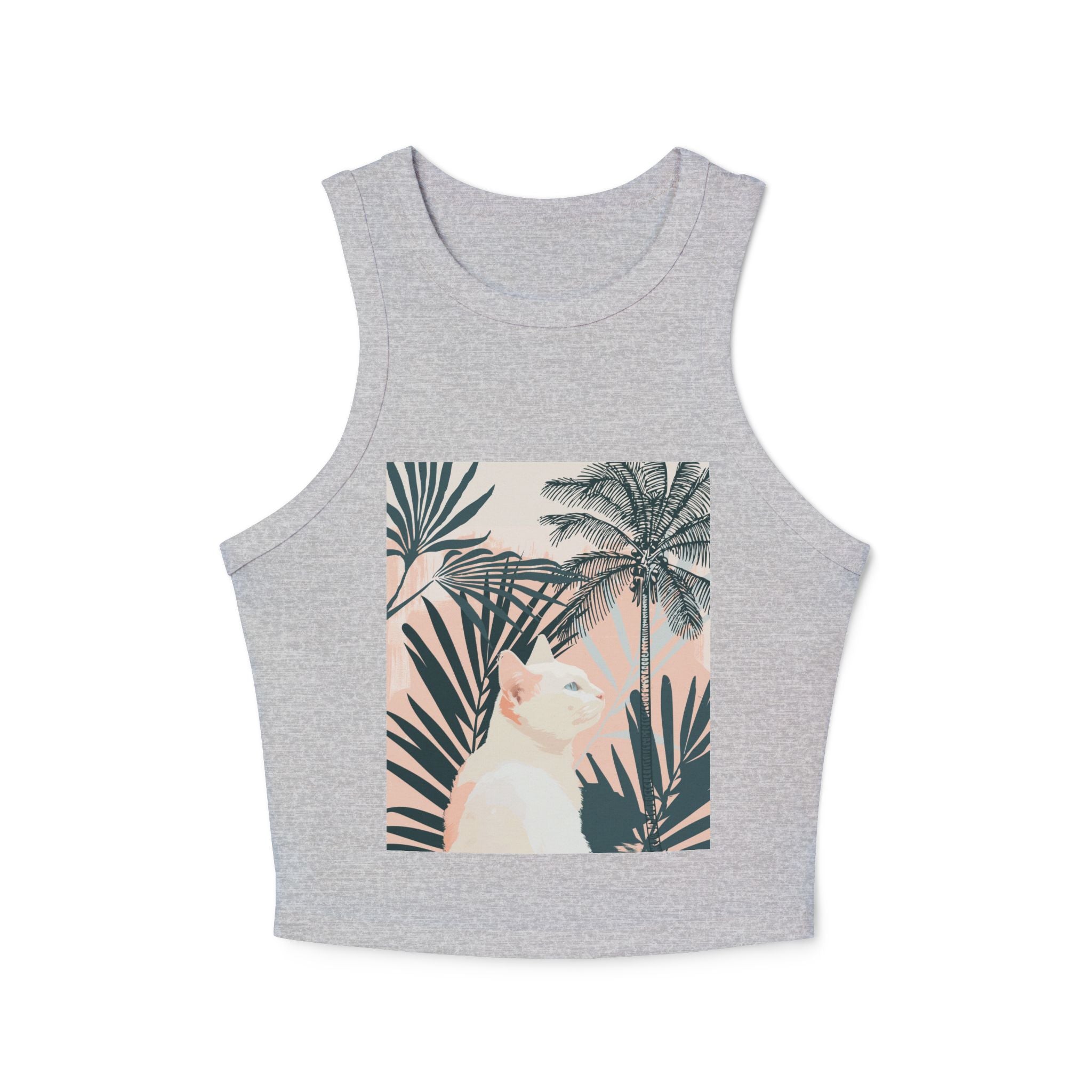 Tropical Cat Racerback Tank Top Tank Top - Blululi