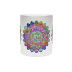 Unique Gift Colorful Mandala Art Hand - Drawn - Metallic Mug (Silver/Gold) - Blululi