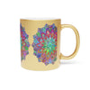 Unique Gift Colorful Mandala Art Hand - Drawn - Metallic Mug (Silver/Gold) - Blululi