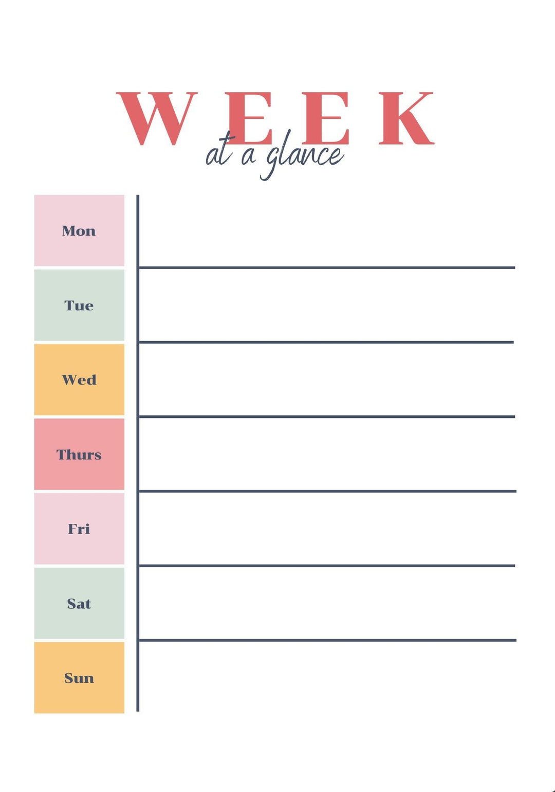 Versatile Weekly Planners, printable weekly planner to do list, minimal weekly program, weekly organizer, weekly journal A4,week at a glance digital download - Blululi