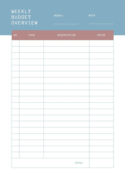 Versatile Weekly Planners, printable weekly planner to do list, minimal weekly program, weekly organizer, weekly journal A4,week at a glance digital download - Blululi