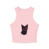 Vibrant Black Cat Watercolor Racerback Tank Top Tank Top - Blululi