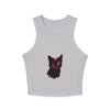 Vibrant Black Cat Watercolor Racerback Tank Top Tank Top - Blululi