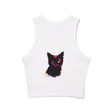 Vibrant Black Cat Watercolor Racerback Tank Top Tank Top - Blululi