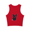 Vibrant Black Cat Watercolor Racerback Tank Top Tank Top - Blululi