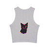 Vibrant Black Cat Watercolor Racerback Tank Top Tank Top - Blululi