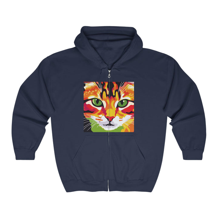 Vibrant Cat Hoodie - Psychedelic Savana Design Hoodie - Blululi