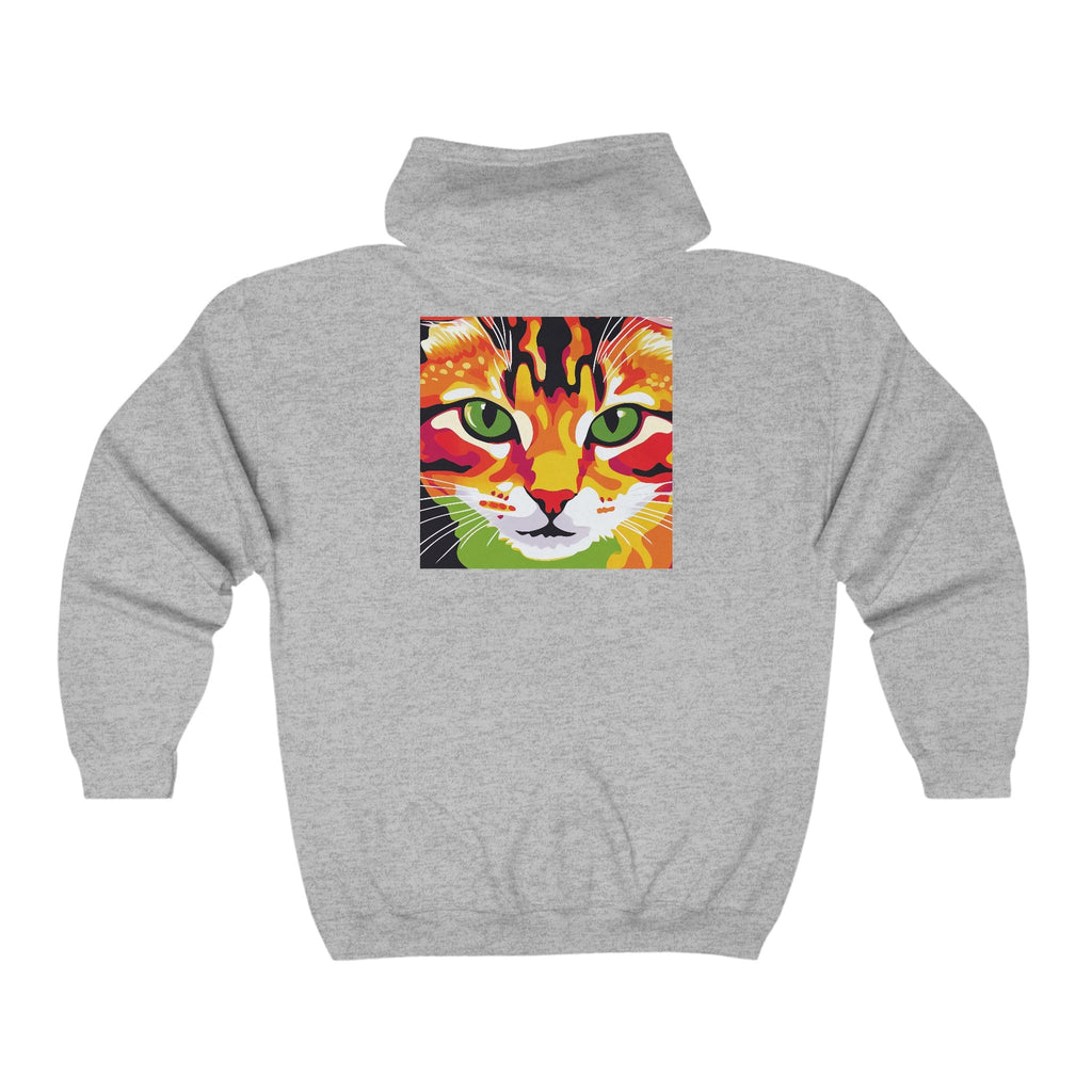 Vibrant Cat Hoodie - Psychedelic Savana Design Hoodie - Blululi