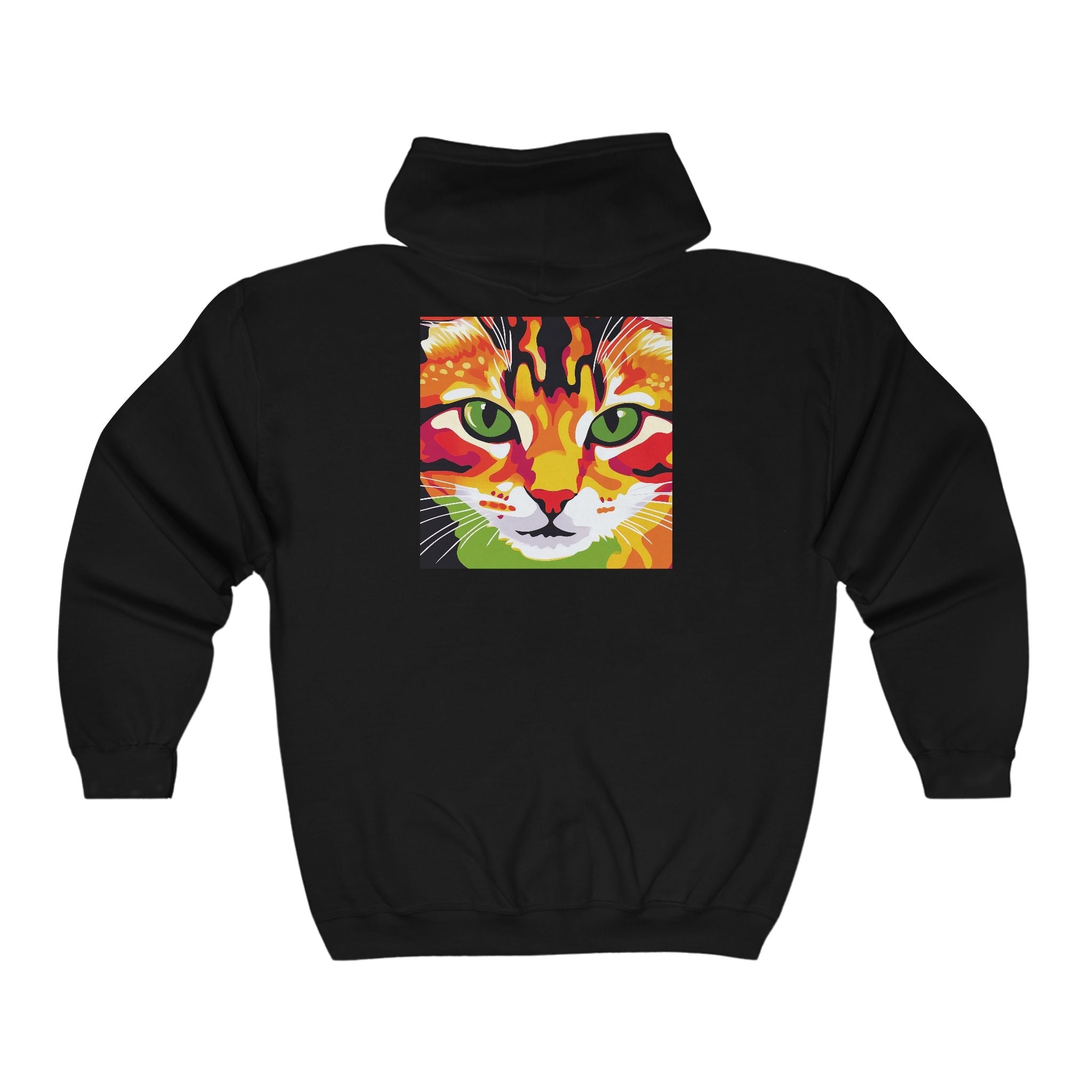 Vibrant Cat Hoodie - Psychedelic Savana Design Hoodie - Blululi