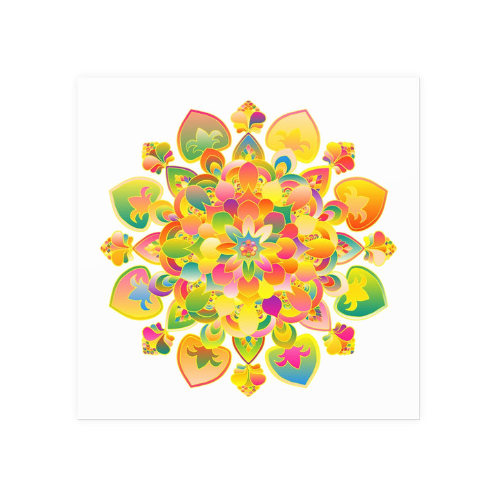 Vibrant Colorful Mandala Art Print Poster Poster - Blululi