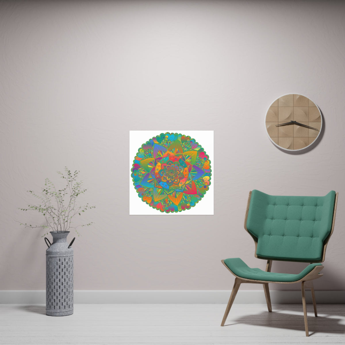 Vibrant Colorful Mandala Poster - Home Decor Art Poster - Blululi