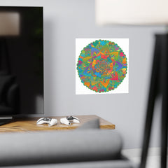 Vibrant Colorful Mandala Poster - Home Decor Art Poster - Blululi