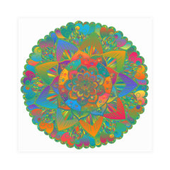 Vibrant Colorful Mandala Poster - Home Decor Art Poster - Blululi