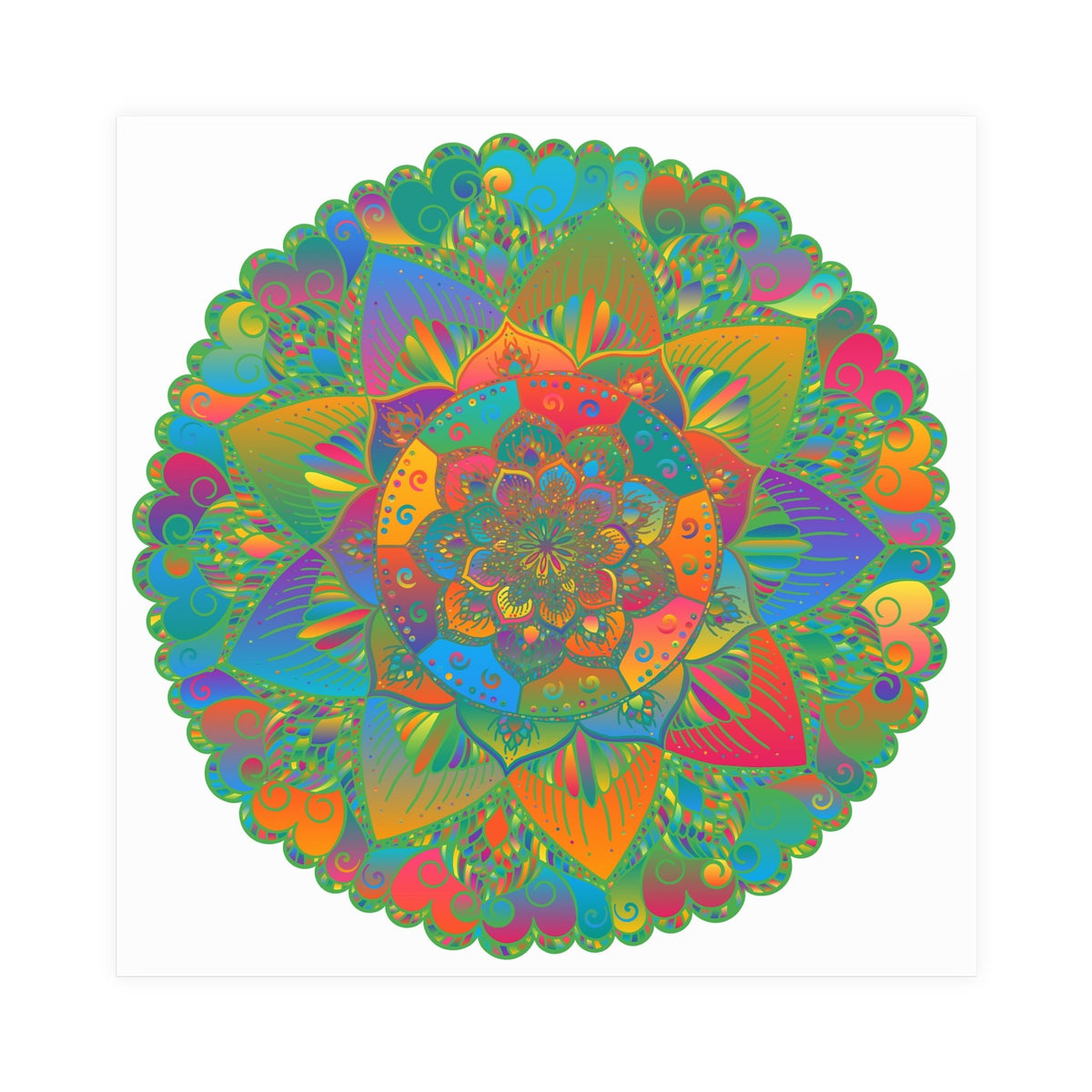 Vibrant Colorful Mandala Poster - Home Decor Art Poster - Blululi