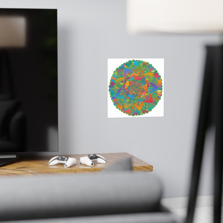 Vibrant Colorful Mandala Poster - Home Decor Art Poster - Blululi