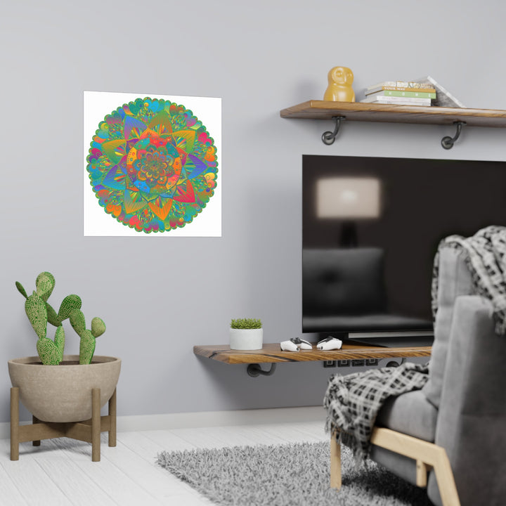 Vibrant Colorful Mandala Poster - Home Decor Art Poster - Blululi
