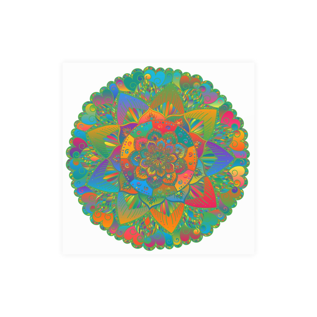 Vibrant Colorful Mandala Poster - Home Decor Art Poster - Blululi
