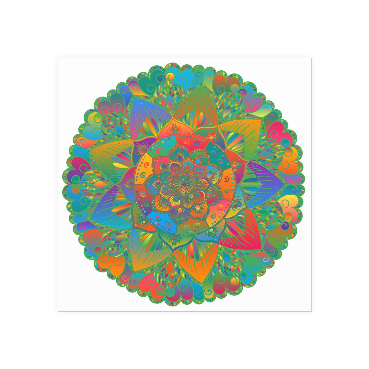 Vibrant Colorful Mandala Poster - Home Decor Art Poster - Blululi