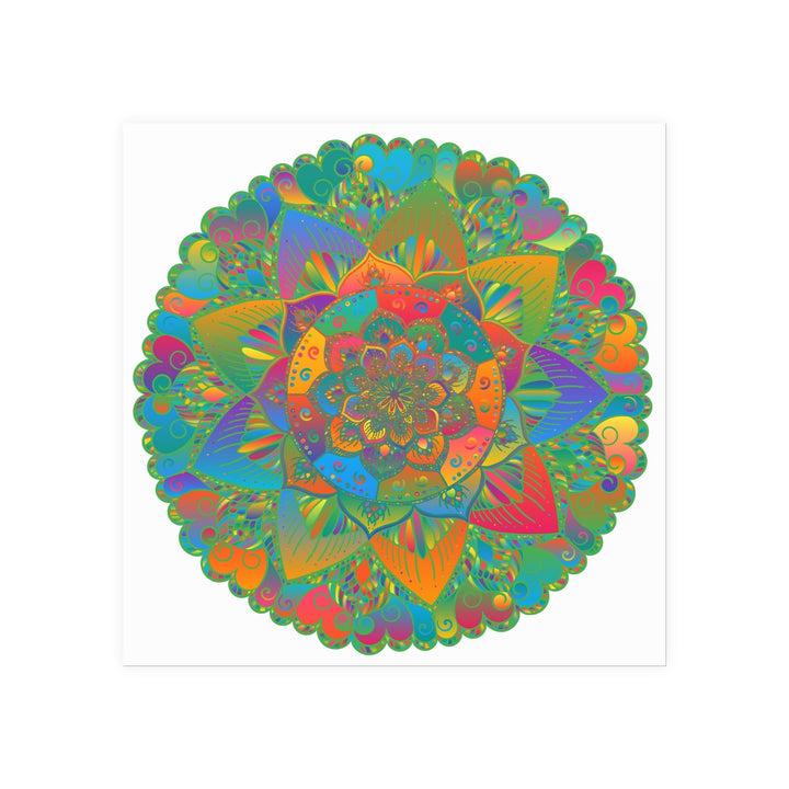 Vibrant Colorful Mandala Poster - Home Decor Art Poster - Blululi