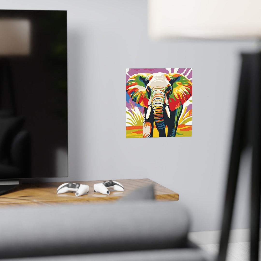 Vibrant Elephant Art Print - Savanna Animal Poster Poster - Blululi