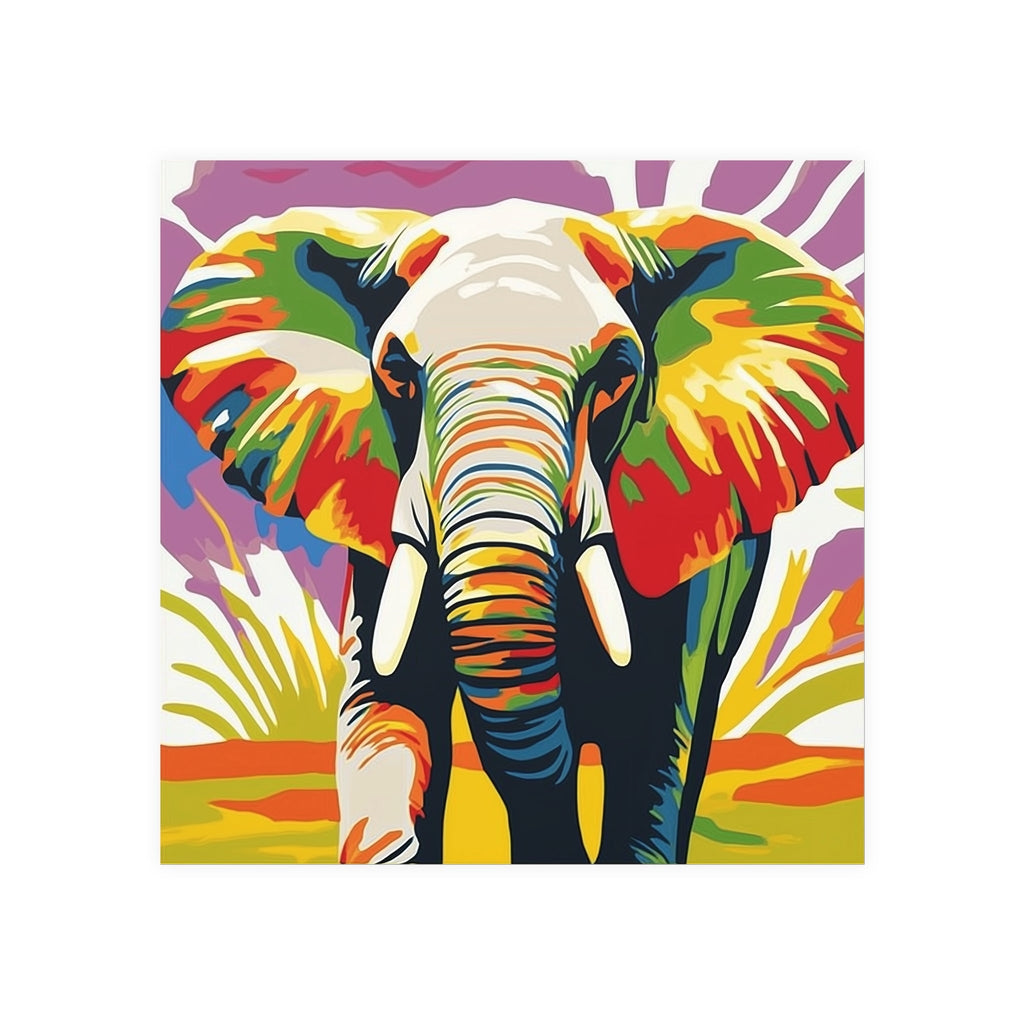 Vibrant Elephant Art Print - Savanna Animal Poster Poster - Blululi