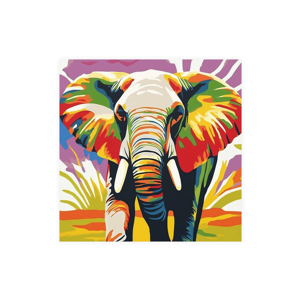 Vibrant Elephant Art Print - Savanna Animal Poster Poster - Blululi