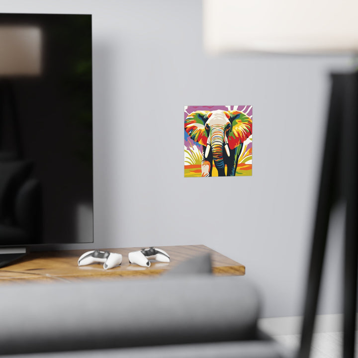 Vibrant Elephant Art Print - Savanna Animal Poster Poster - Blululi