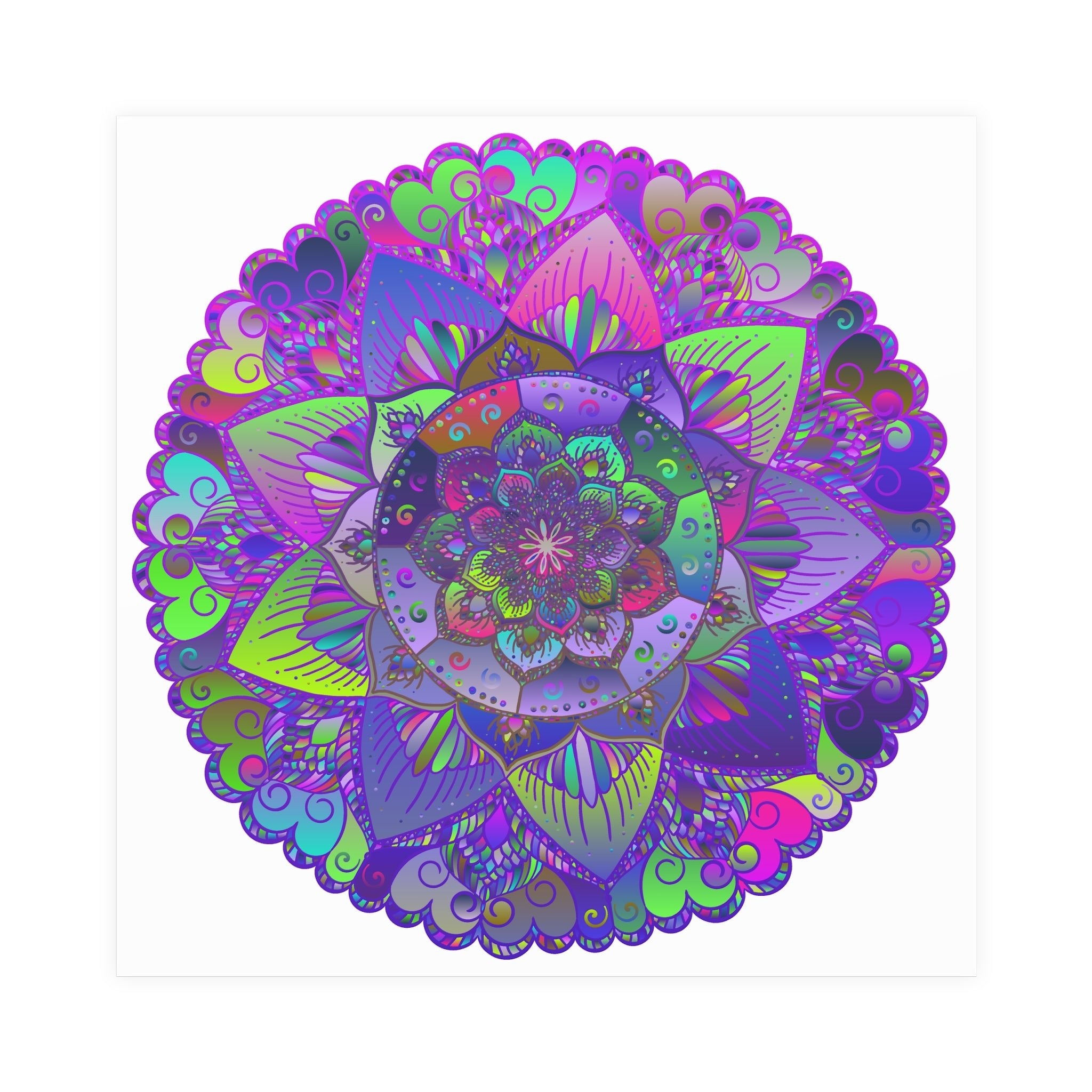 Vibrant Floral Mandala Poster - Home Decor Art Poster - Blululi