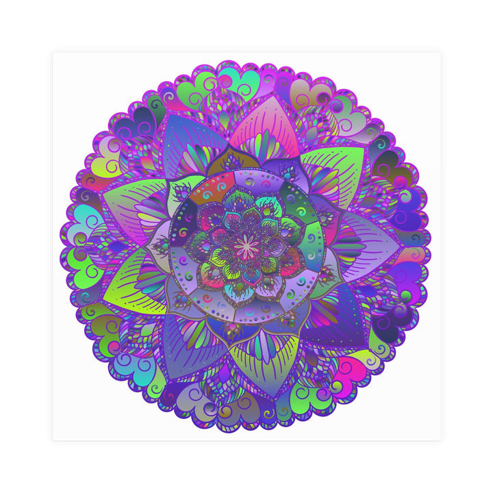 Vibrant Floral Mandala Poster - Home Decor Art Poster - Blululi