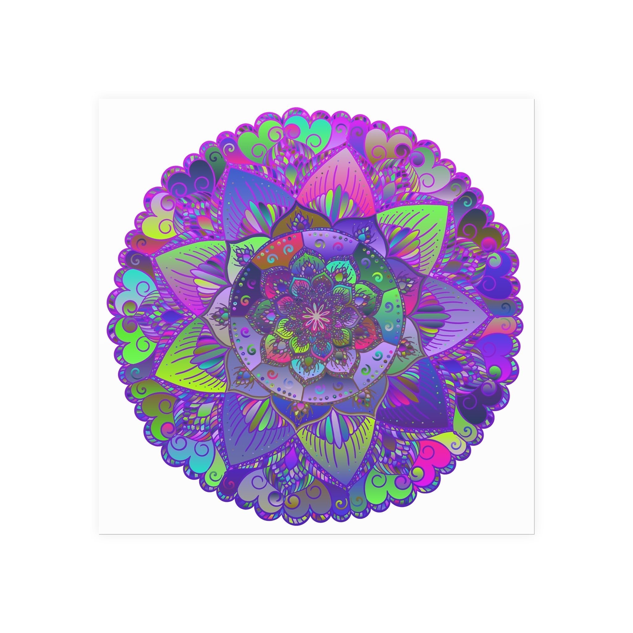 Vibrant Floral Mandala Poster - Home Decor Art Poster - Blululi