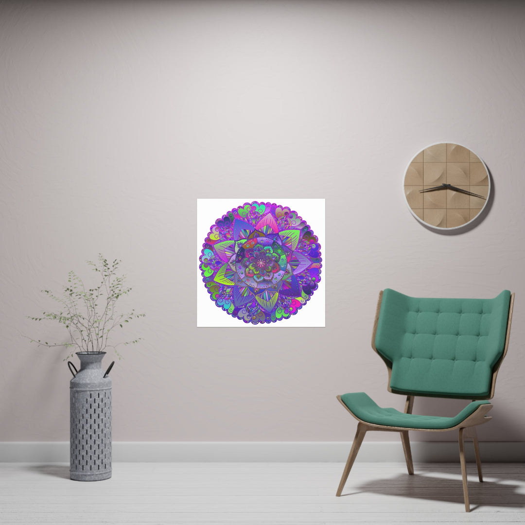 Vibrant Floral Mandala Poster - Home Decor Art Poster - Blululi