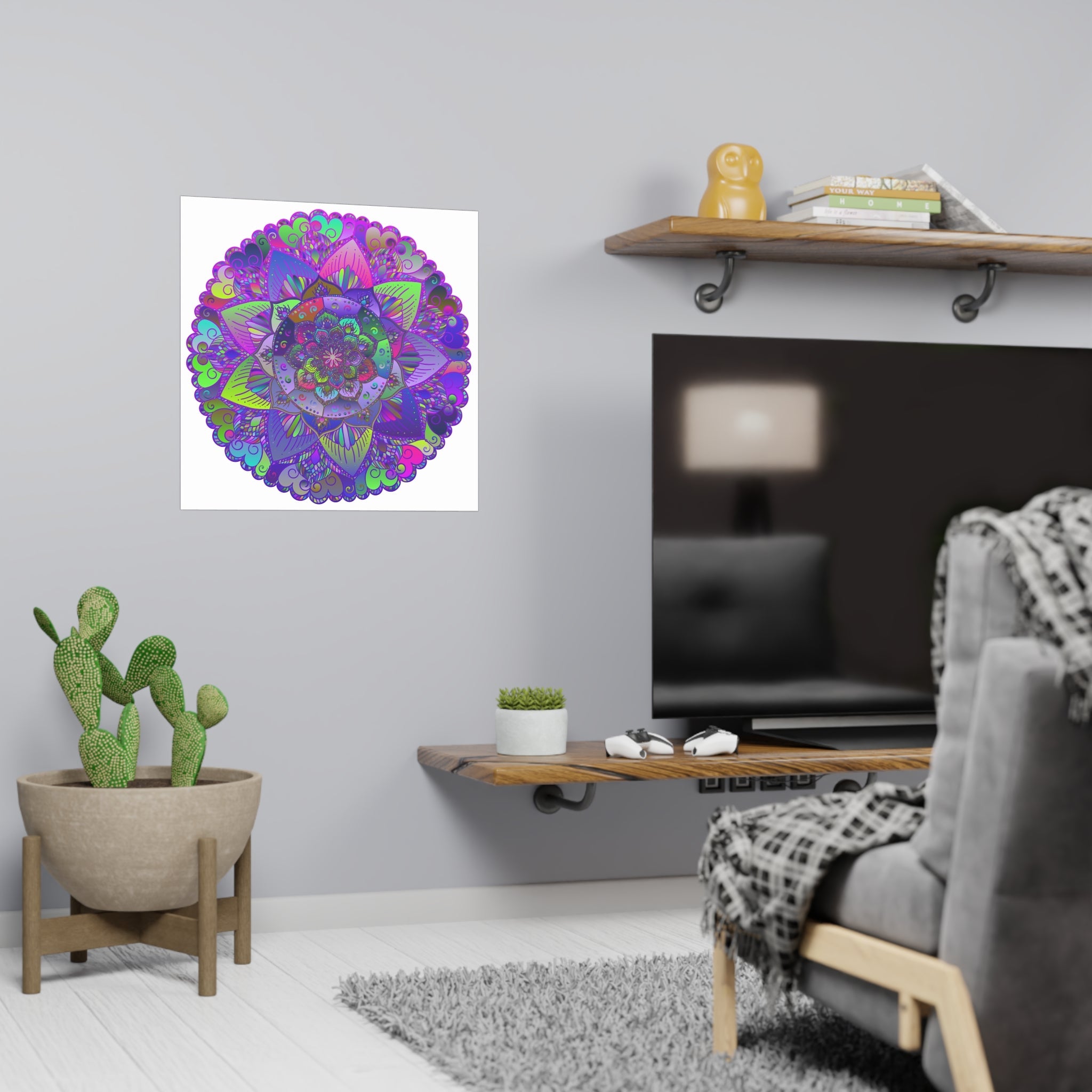 Vibrant Floral Mandala Poster - Home Decor Art Poster - Blululi